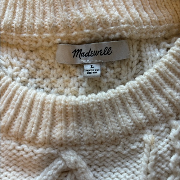 MADEWELL Classic Cream Cable Knit Sweater - Picture 4 of 4